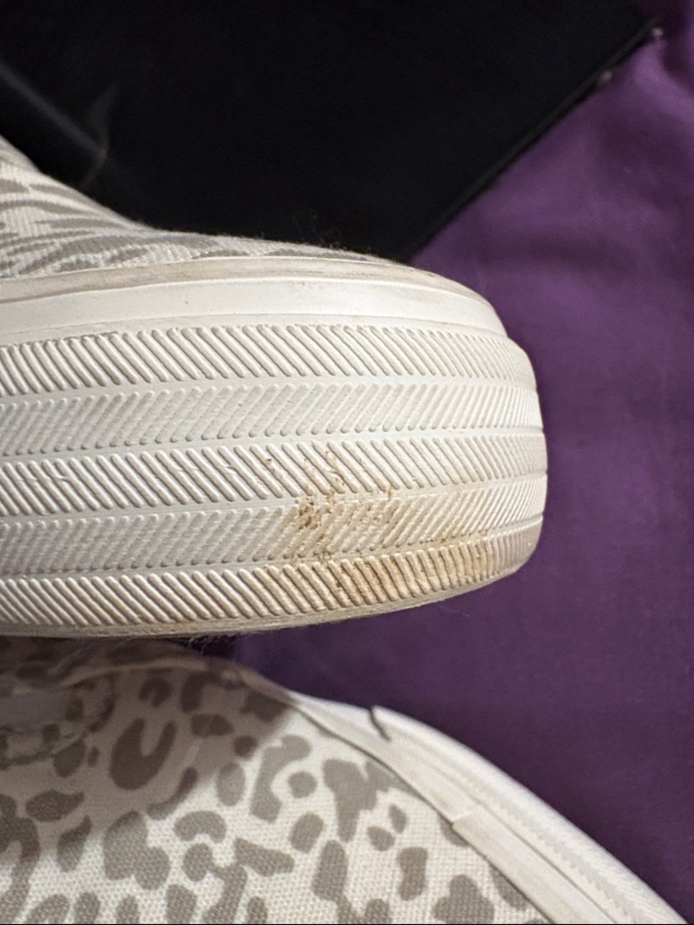 *Keds Women’s Slip-On Leopard Print Canvas Sneaker - Beige/White - Picture 7 of 8